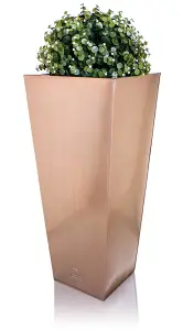 Primrose Frost and Rust-Resistant Outdoor Zinc Flared Square Planter in a Copper Finish 70cm