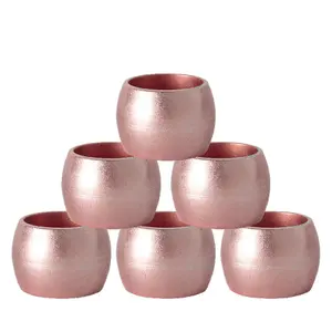 Metallic Napkin Rings - Rose Gold - 4.5cm - Pack of 6 - Decorative Napkin Holder by Harbour Housewares