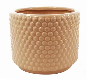 Ceramic Plant Pot Planter Pink Dots 15 x 15 x 12.5cm by Leaf Design Botanik