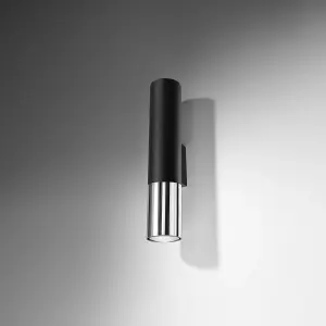 Loopez Steel Black/Chrome 2 Light Classic Wall Light