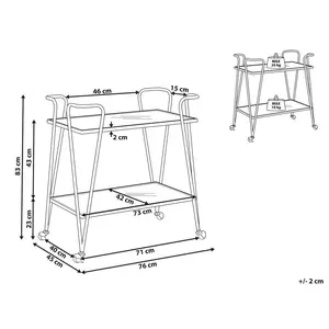 Peringer Metal Bar Cart