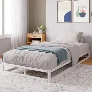 Dekker Minimal Metal Bed Frame - 15 cm High White / European Single (90 x 200 cm)