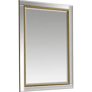 Abbate Rectangle Wall Mirror Gold / 106.5cm H x 75cm W