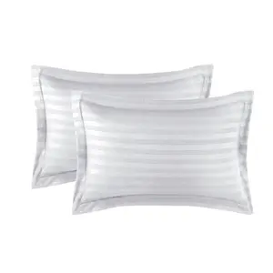 Microfiber Striped Duvet Cover Set with Pillowcases White / Super King Duvet Cover + 2 Standard Pillowcases