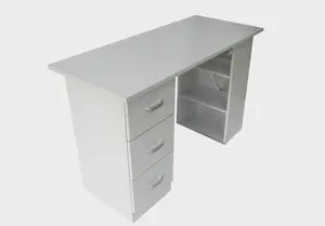 White 120cm Computer Desk PC Table Workstation w/ 3 Shelf & Drawers White