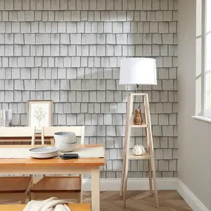 Colorado Wood Tile Wallpaper In Light Grey