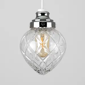 ValueLights Aphrodite Silver Ceiling Pendant Shade and E27 Radio Valve LED 4W Warm White 2700K Bulb