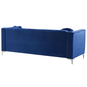 Corner Sofa TIMRA Navy Blue Velvet Left Hand