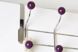 Essentials by Premier Over Door Purple Balls Ten Hook Hanger