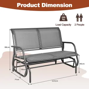 Costway Outdoor Swing Glider Chair 2-Person Patio Garden Rocking Swing Bench Loveseat