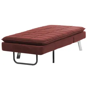 Fabric Chaise Lounge Red LOIRET