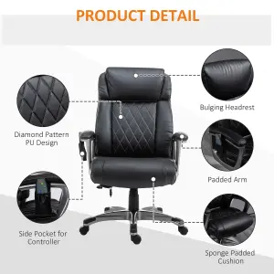 Vinsetto Vibration Massage Executive Chair High Back w/ Adjustable Height Black