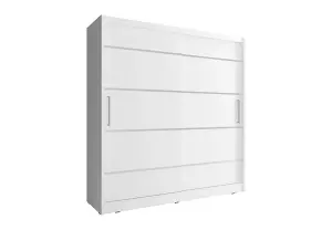 Maja Sliding Door Alu Wardrobe 200cm in White