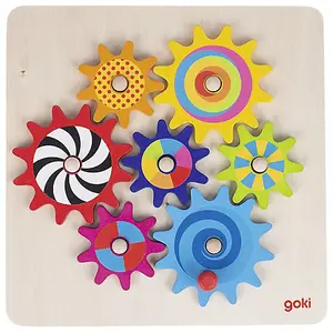 Goki Wooden Cogwheel Game Learning Resource Motor Skills Childrens Toy