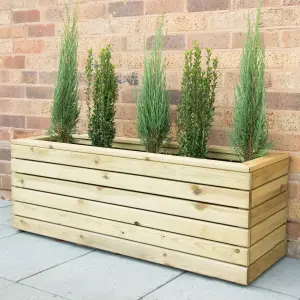 Forest Garden Linear Wooden Rectangular Planter (H)44cm (W)120cm