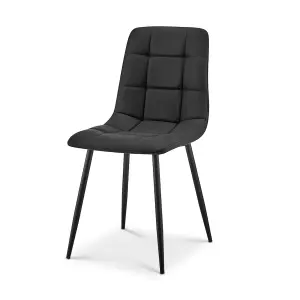 Zurich Black Faux Leather Dining Chair - Modern Elegance and Comfort Set of 4