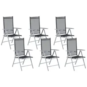 Set of 6 Garden Chairs CATANIA Metal Black