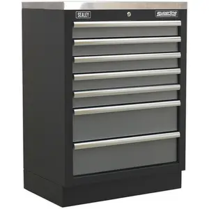 680mm Modular 7 Drawer Floor Cabinet with Lock and Ball Bearing Slides