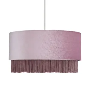 Litecraft Tess Fringed Lilac Lamp Shade