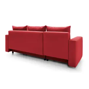 Oslo Reversible Corner Sofa Bed in Red