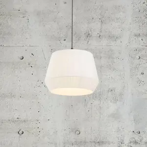 Nordlux Dicte 40 Indoor Living Dining Textile Pendant Ceiling Light in White (Diam) 40cm