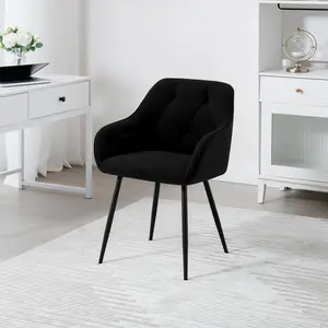 Creeve Velvet Armchair Black