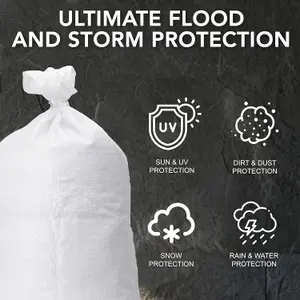 PRIMES DIY Strong Woven Rubble Builder PP Bags with liner, Heavy Duty PP Rubble White Jumbo Sack (20 x 30 inches) - Pack 100