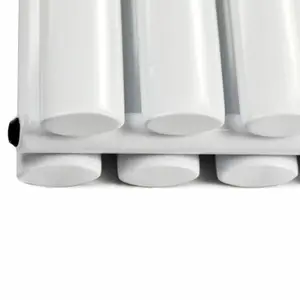 Nes Home 1800 x 360 mm Central Connection Vertical Designer Radiator White Double Oval Tube