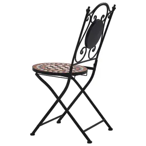 Berkfield Mosaic Bistro Chairs 2 pcs Brown Ceramic