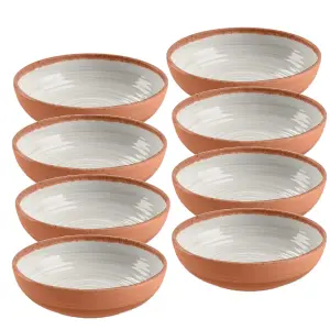 Purely Home Rustic Swirl Ivory Melamine Bowls - Set of 8