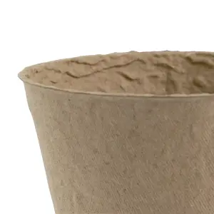 Verve Natural Paper pulp Circular Plant pot (Dia) 8cm, (H)8cm, Pack of 24, 200ml