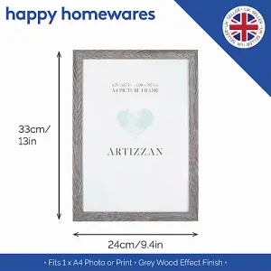 Modern and Chic Grey Veneer Wood Effect A4 Certificate Frame for Wall or Table