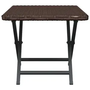 Berkfield Folding Table Brown 45x35x32 cm Poly Rattan