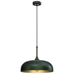 Milagro Pendant Lamp Lincoln Green/Gold 1XE27 35cm