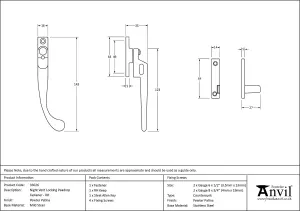 From The Anvil Pewter Night-Vent Locking Peardrop Fastener - RH