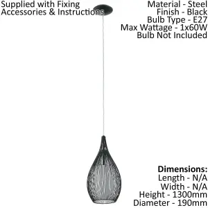 Pendant Ceiling Light Colour Black Shade Black White Satin Glass Steel Bulb E27 1x60W