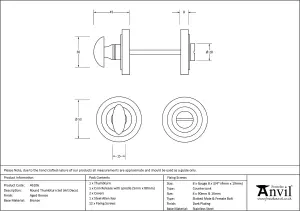 From The Anvil Aged Bronze Round Thumbturn Set (Art Deco)