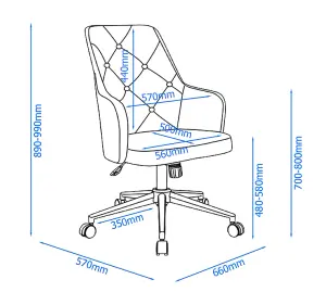 Washington office chair in grey