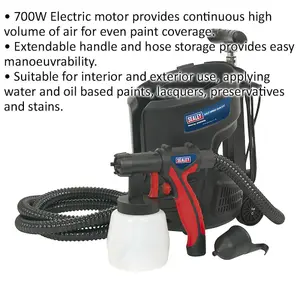 700W HVLP Electric Spray Gun Kit for Interior and Exterior Use