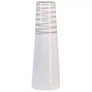 Decorative Vase TARRAGONA Ceramic White