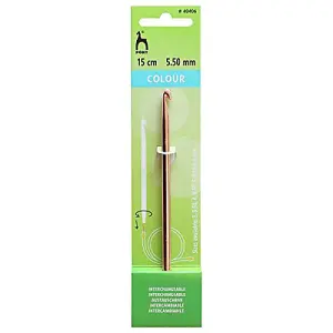 CL C/HK AL 15CMX5.50 - Crochet Hook: Interchangeable: Salmon: 15cm x 5.50mm - Pony