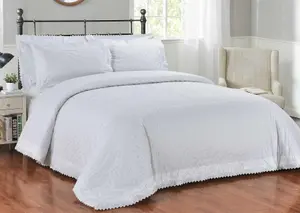 Richmond White Duvet Cover Set Luxury Super King Bedding Set With Pillowcases Embroidered