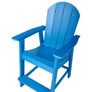 Garden Bar Chair ADIRONDACK Synthetic Material Blue