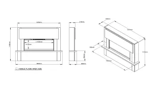 Be Modern Hanwell White Inset Electric Fire suite