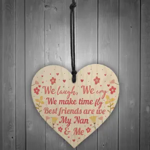 Red Ocean Cute Nan Gift Wooden Heart Mothers Day Gift For Nan Birthday Gift Grandparent Plaque Thank You Gift