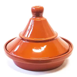 El Toro Glazed Terracotta Brown Kitchen Dining Large Tagine Dish (Diam) 27cm