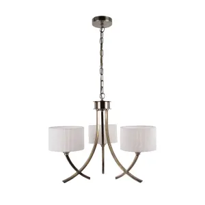 Justina Antique Brass 3 Light Pendant Chandelier