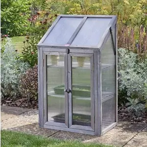 Wooden 3 Tier Mini Greenhouse with Doors