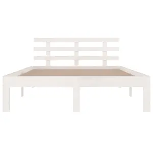 Berkfield Bed Frame White Solid Wood 150x200 cm King Size