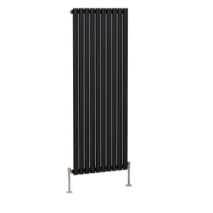 Right Radiators 1600x590mm Vertical Single Oval Column Designer Radiator Black